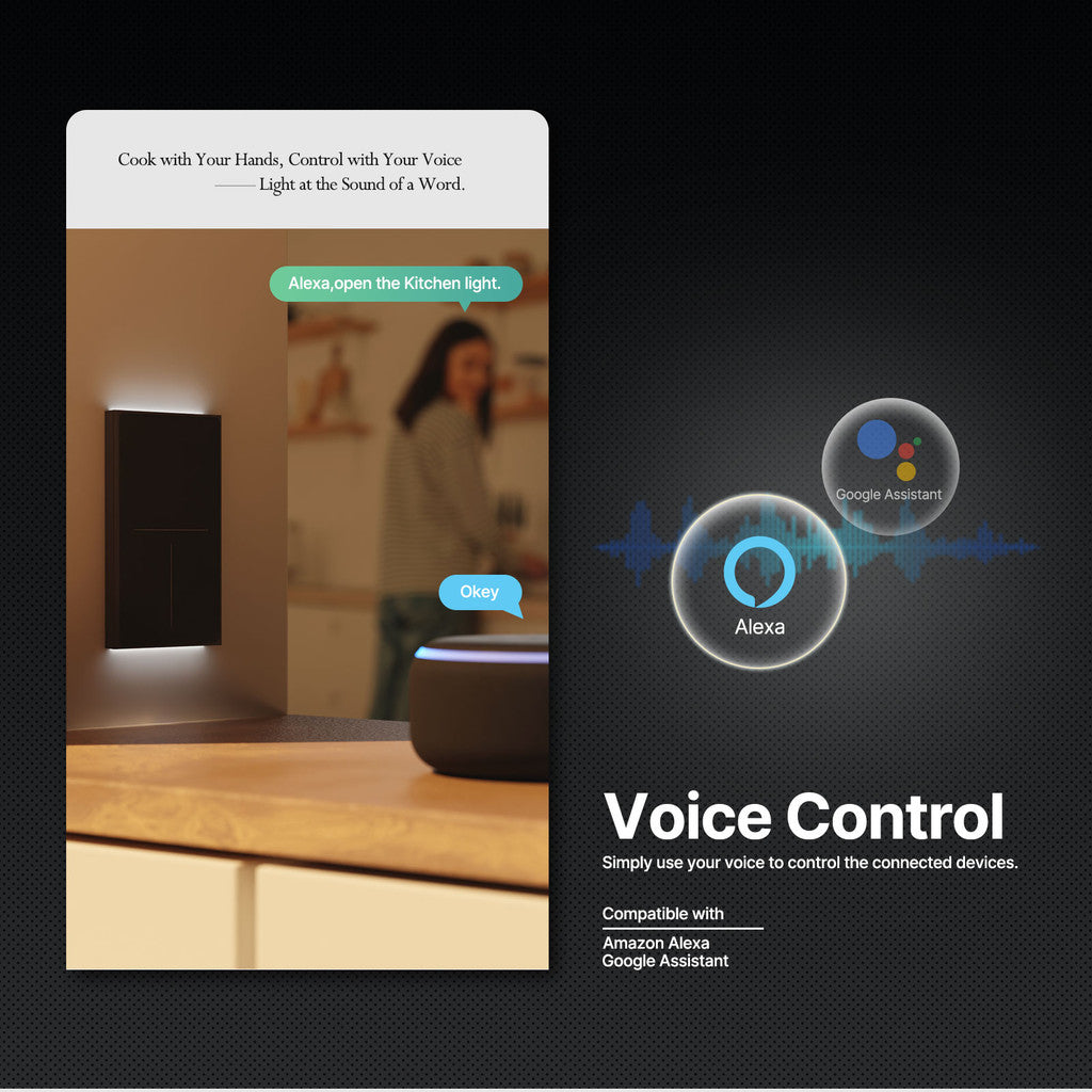 HomeConnect Smart Wall Switches: Upgrade to sleek, glass-design smart lighting. Control your lights with touch, app, or voice. Note: Neutral wiring is required for installation. Discover smarter lighting for your home.