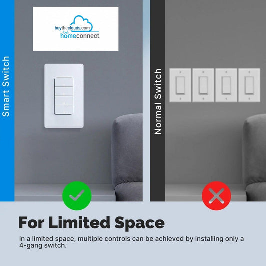 HomeConnect Smart Wall Switch: No Neutral Wire Required