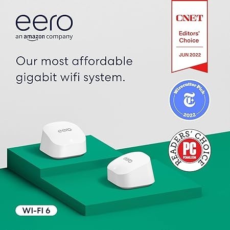 Eero 6+ Mesh WiFi 6 System: Fast, Reliable, Starlink Compatible