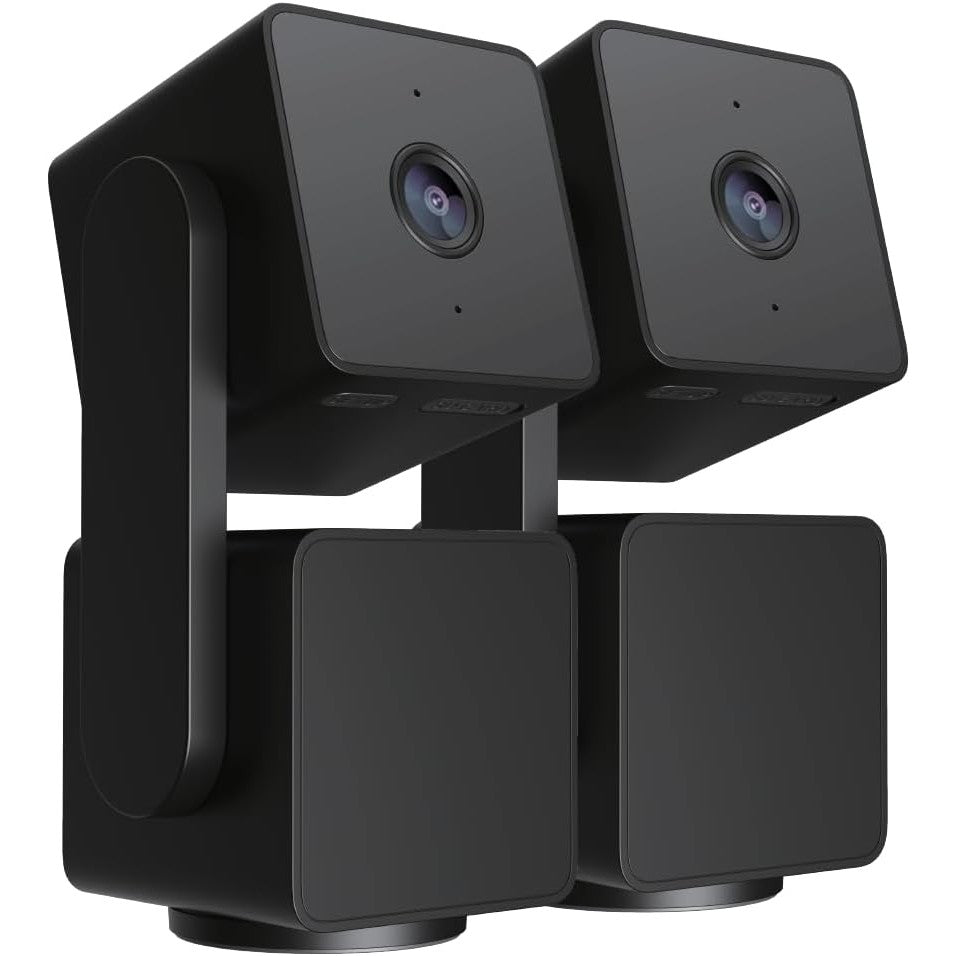 WYZE Cam Pan V3 Black Edition-2 Packs-Home / Business / CCTV / Pet Security Camera with FREE 32GB SD