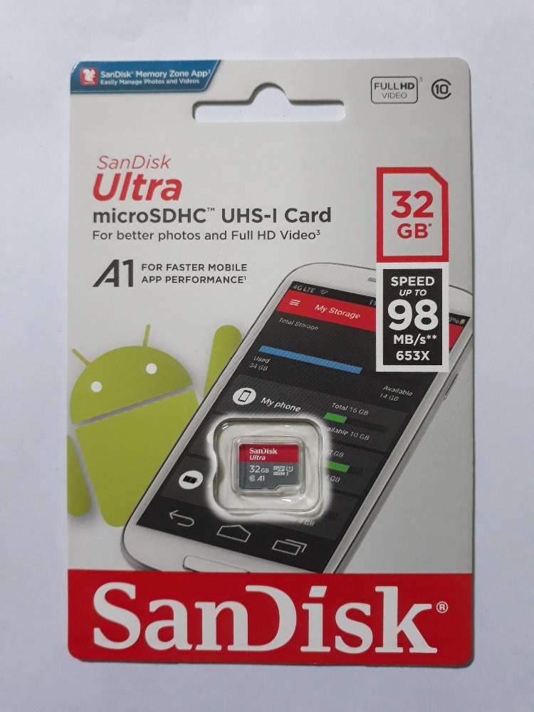 SanDisk Ultra Micro SD Card 32GB / 64GB UHS-I Class 10, 80mb/s Read Speed