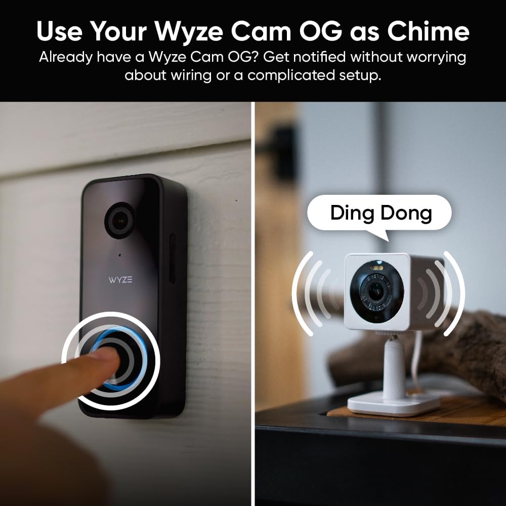 WYZE Video Doorbell 2K HD Video / Wired - FREE 32GB SD CARD