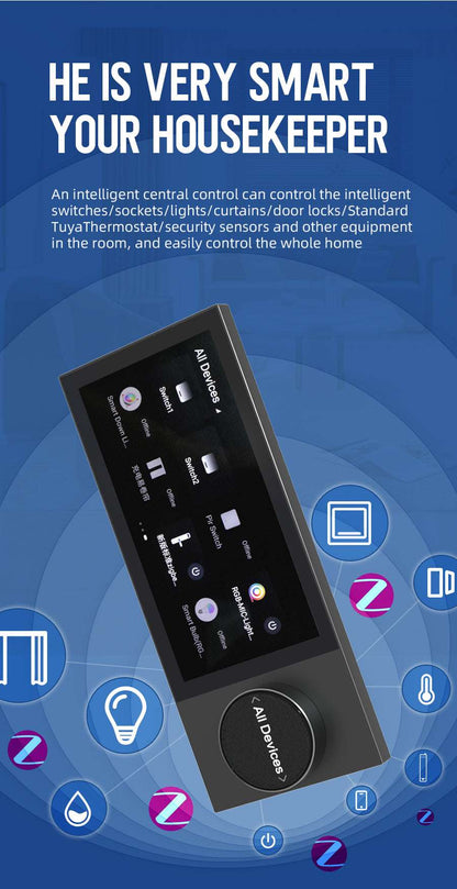 HomeConnect Smart Control Panel PH: Centralize your smart home with our 6/8/10-inch LCD Touch Screen. Built-in Zigbee Hub, Voice Assistant, and Tuya WiFi for automation and scene control.