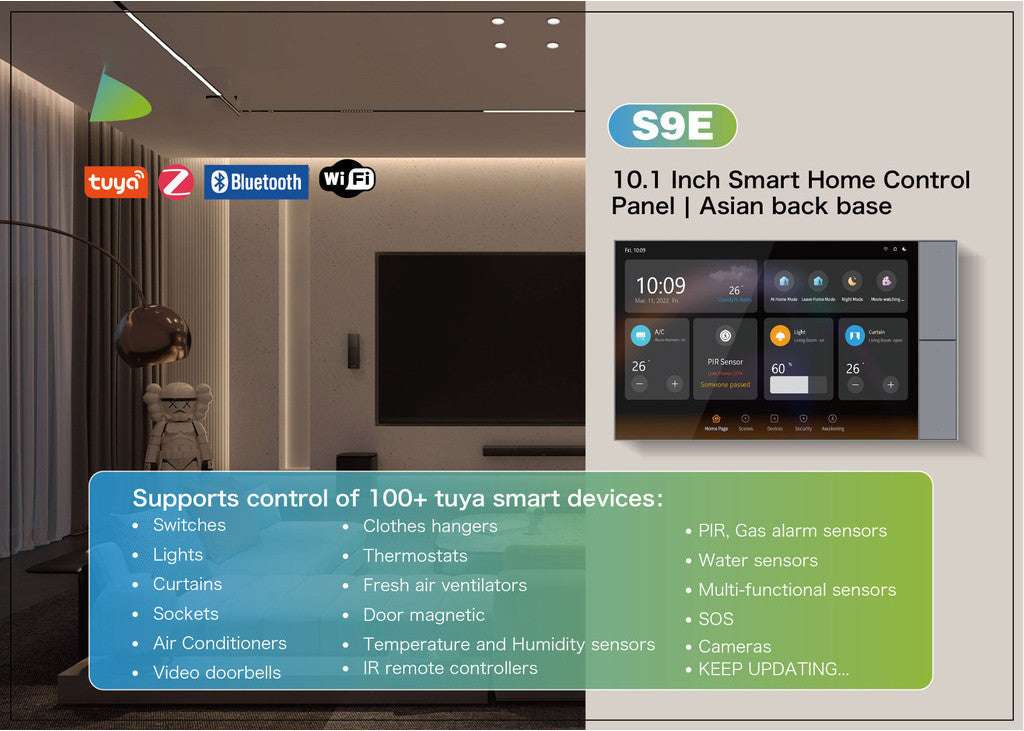 HomeConnect Smart Control Panel PH: Centralize your smart home with our 6/8/10-inch LCD Touch Screen. Built-in Zigbee Hub, Voice Assistant, and Tuya WiFi for automation and scene control.