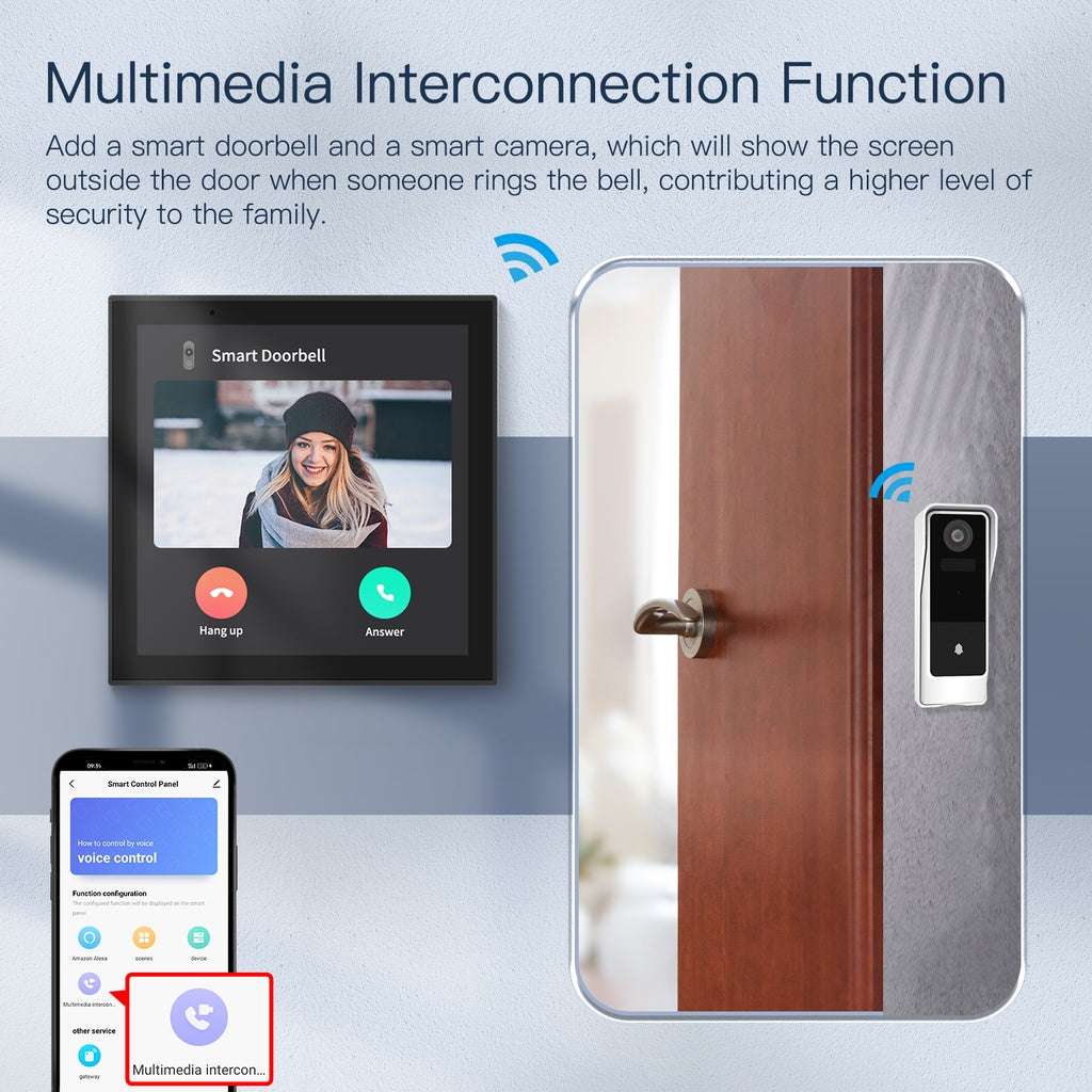 HomeConnect Smart Control Center: The 4-inch Tuya WiFi Touch Screen panel with Alexa Built-in. Manage all ZigBee and smart devices, scenes, and voice control your home. The ultimate smart wall hub. 