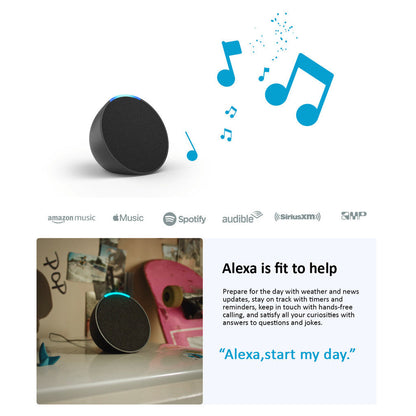 Bring the power of Alexa to any room with the Amazon Echo Pop Smart Speaker. Stream music, manage your day, and command your HomeConnect devices