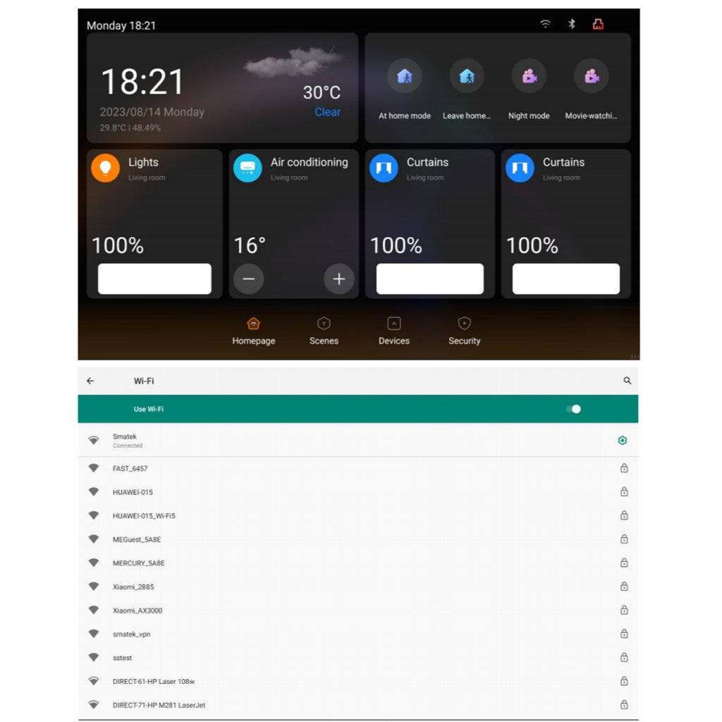 HomeConnect Smart Control Panel PH: Centralize your smart home with our 6/8/10-inch LCD Touch Screen. Built-in Zigbee Hub, Voice Assistant, and Tuya WiFi for automation and scene control.