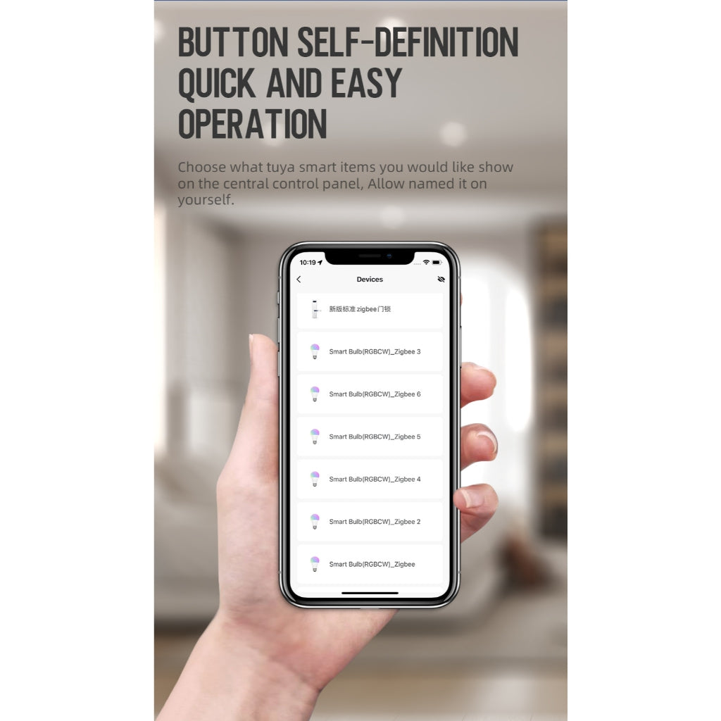 HomeConnect Smart Control Panel PH: Centralize your smart home with our 6/8/10-inch LCD Touch Screen. Built-in Zigbee Hub, Voice Assistant, and Tuya WiFi for automation and scene control.