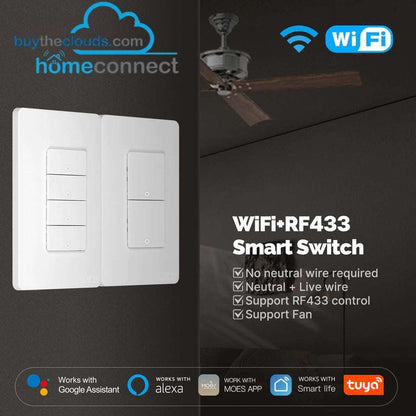 HomeConnect Smart Wall Switch - No Neutral Wire Required