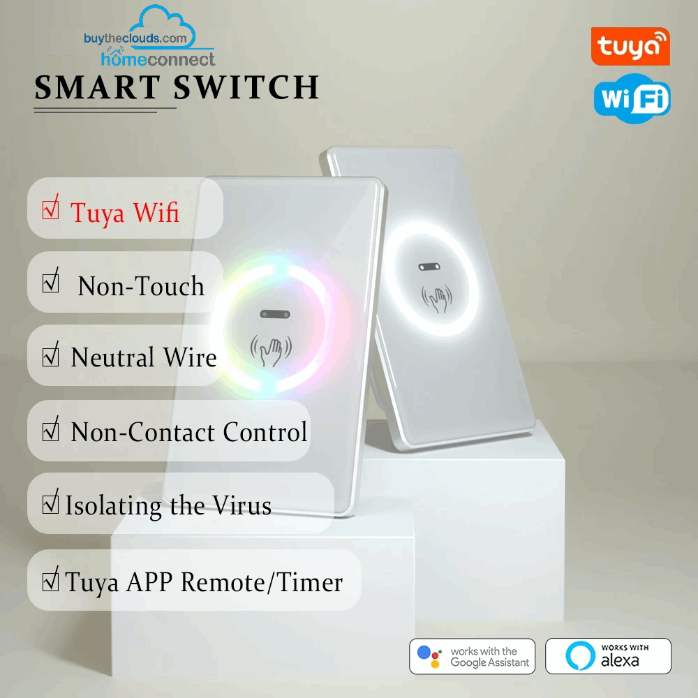 HomeConnect PH: The innovative Non-Contact Hand Wave Light Switch with Touchless IR Sensor and Alexa Voice Control. Modern, hygienic smart lighting for the Philippines.