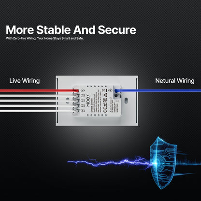 HomeConnect Smart Wall Switches: Upgrade to sleek, glass-design smart lighting. Control your lights with touch, app, or voice. Note: Neutral wiring is required for installation. Discover smarter lighting for your home. 