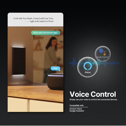 HomeConnect Smart Wall Switches: Upgrade to sleek, glass-design smart lighting. Control your lights with touch, app, or voice. Note: Neutral wiring is required for installation. Discover smarter lighting for your home. 