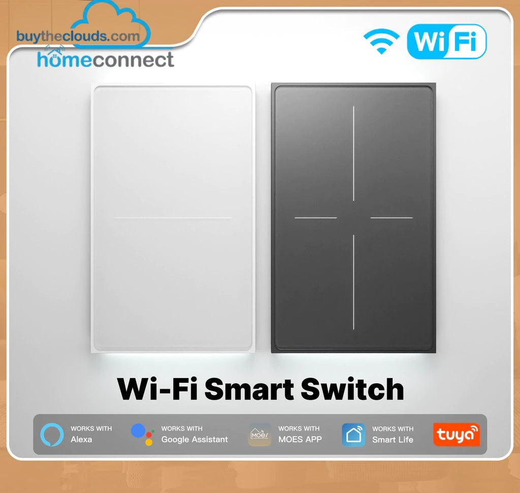 HomeConnect Smart Wall Switches: Upgrade to sleek, glass-design smart lighting. Control your lights with touch, app, or voice. Note: Neutral wiring is required for installation. Discover smarter lighting for your home.