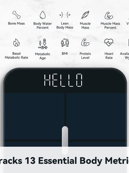 Track your health beyond weight with the WYZE Smart Scale X. This digital bathroom scale measures BMI, Body Fat, Water, Muscle Mass, and more—all in one place.