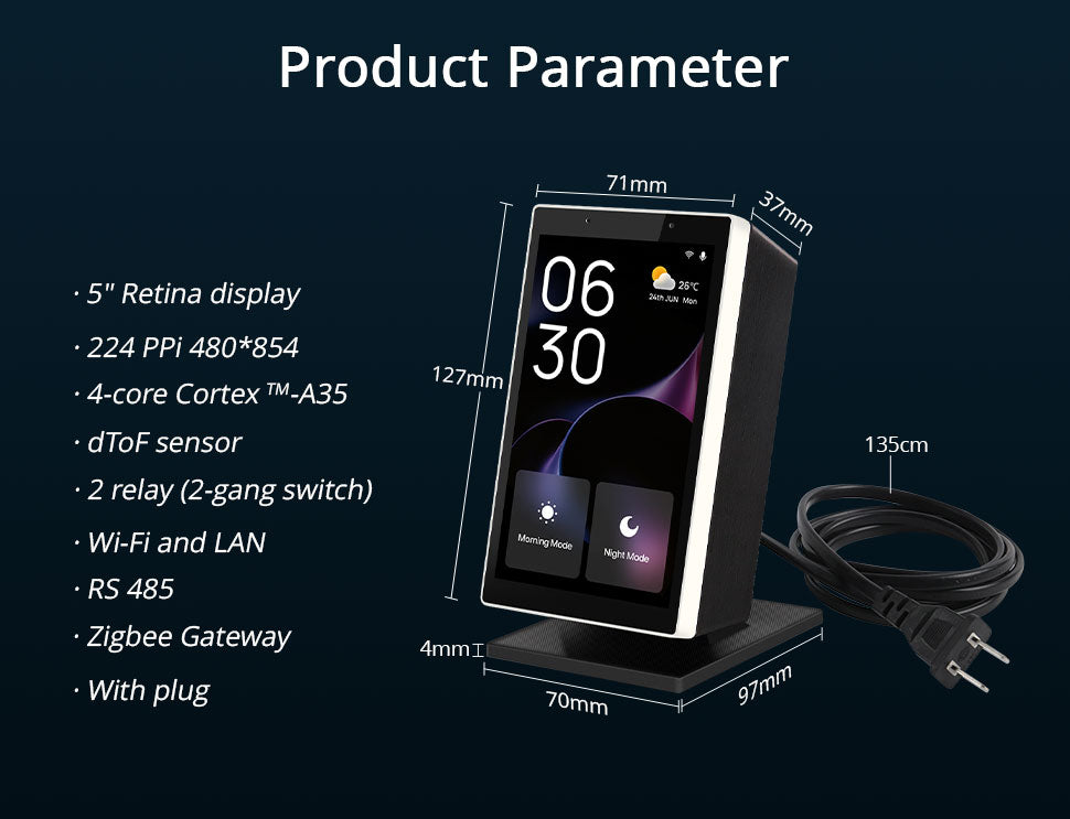 HomeConnect Smart Panel PH: 5in Touch, Alexa & Tuya Hub