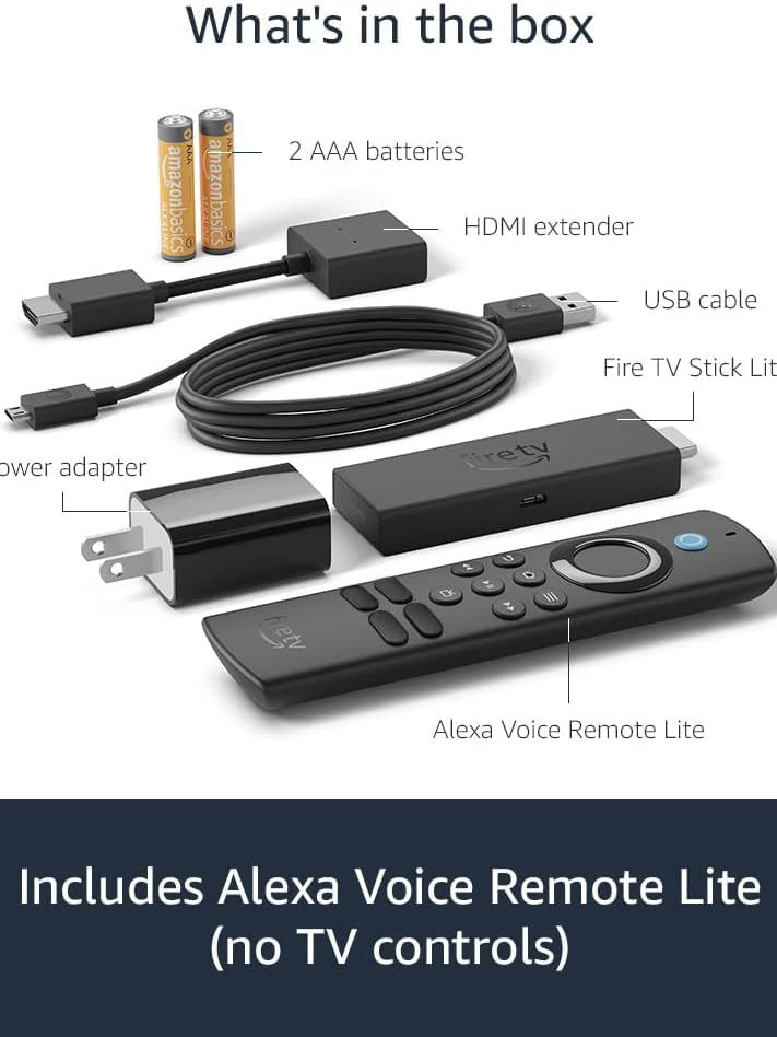 Amazon Fire TV Stick Lite 2nd Gen (no TV controls) Black