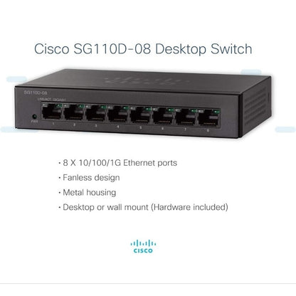 Cisco Networks - 8-Port Gigabit Switch - SG110D-08