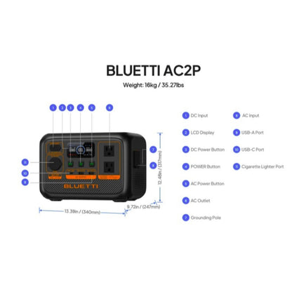 BLUETTI AC2P Portable Power Station | 300W 230Wh